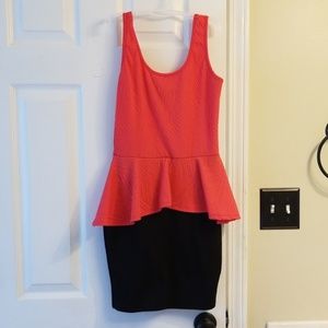Peplum top dress with mini skirt